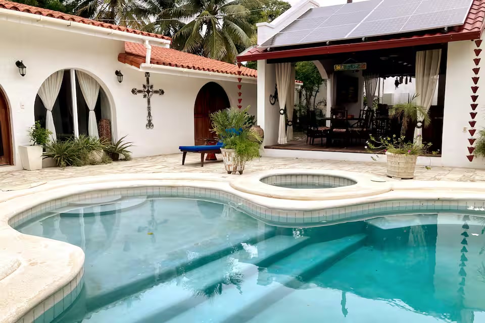 Private pool and Spanish-style villa courtyard